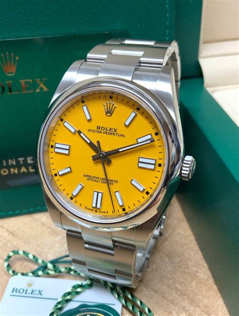 rolex yellow oyster perpetual 41|Rolex Oyster Perpetual 41 tiffany.